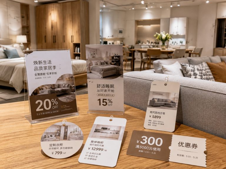 横沥镇家具门店单页海报与吊牌